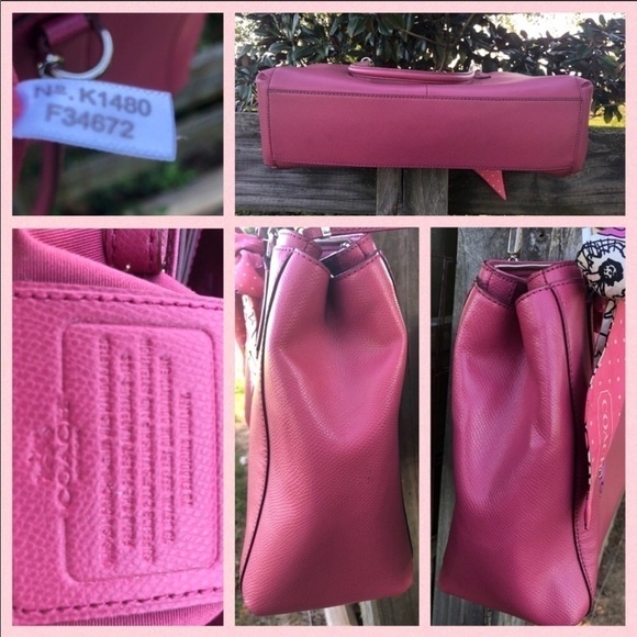 Coach Christie Red Punch Pink Satchel Wallet Set - Picture 4 of 8